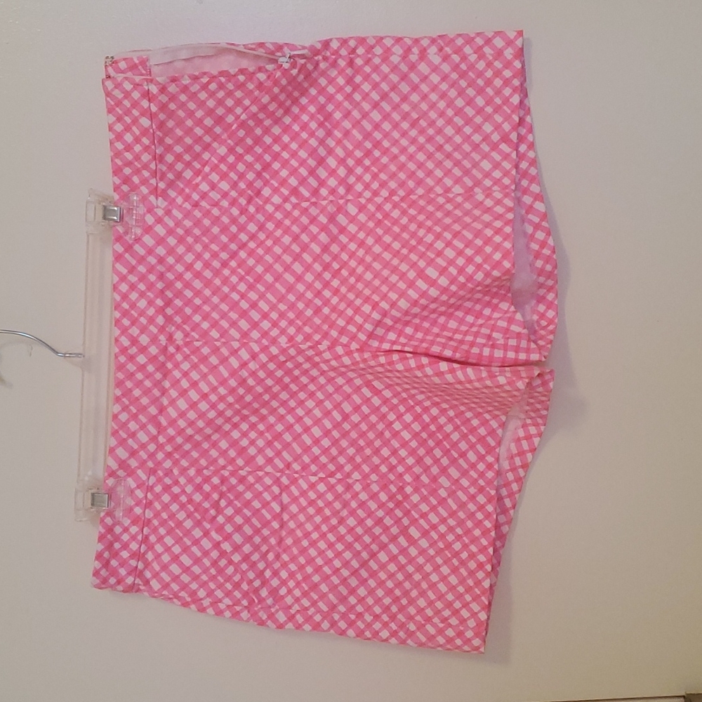 Lilly Pulitzer Annabeth stretch short sz 14 Loe Potion Pink Check Me Out